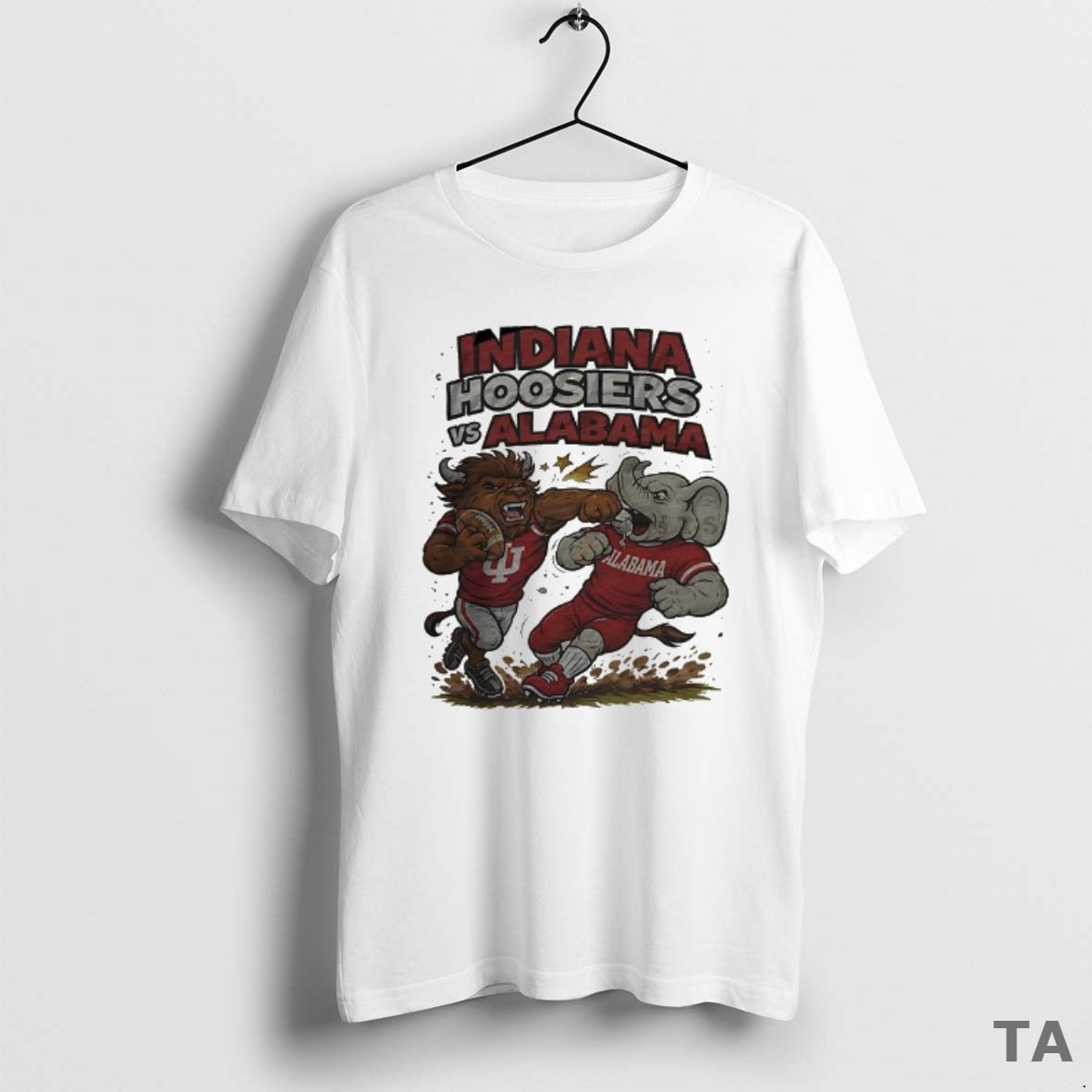 Top Indiana Hoosiers Vs Alabama Crimson Tide Ncaa Football Artwork Mascots Fight Retro