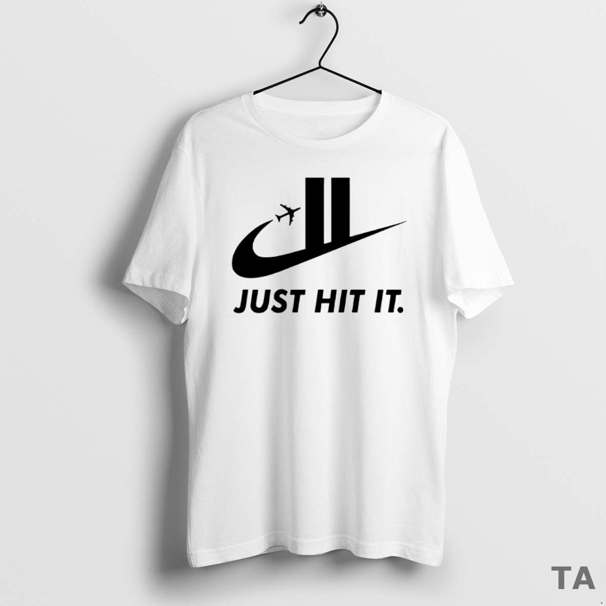 Top Just Hit It 9 11 Logo Parody Circle T Shirt Sweater