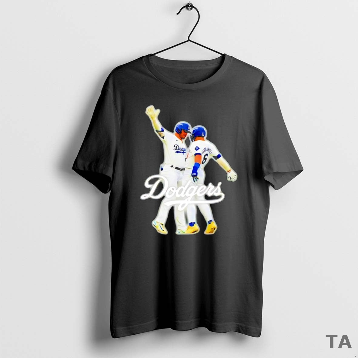 Top Kike Hernandez And Gavin Lux Crotch Bump Los Angeles Dodgers Logo T Shirt Sweater