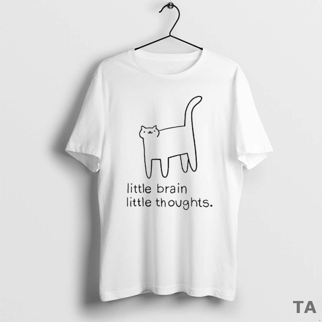 Top Little Brain Little Thoughts Cat Sketch T Shirt Sweater