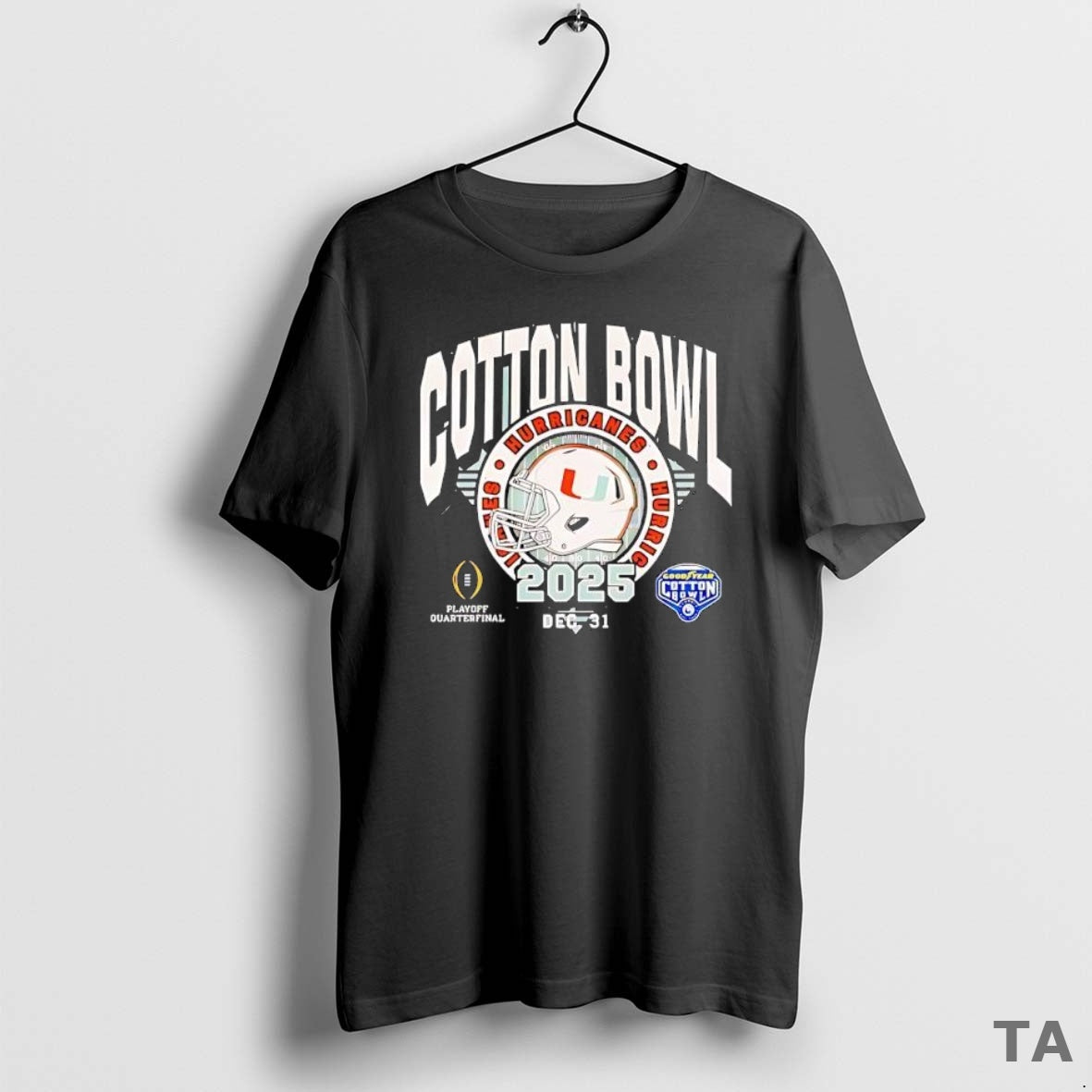Top Miami Hurricanes 2025 Goodyear Cotton Bowl Helmet T Shirt Sweater