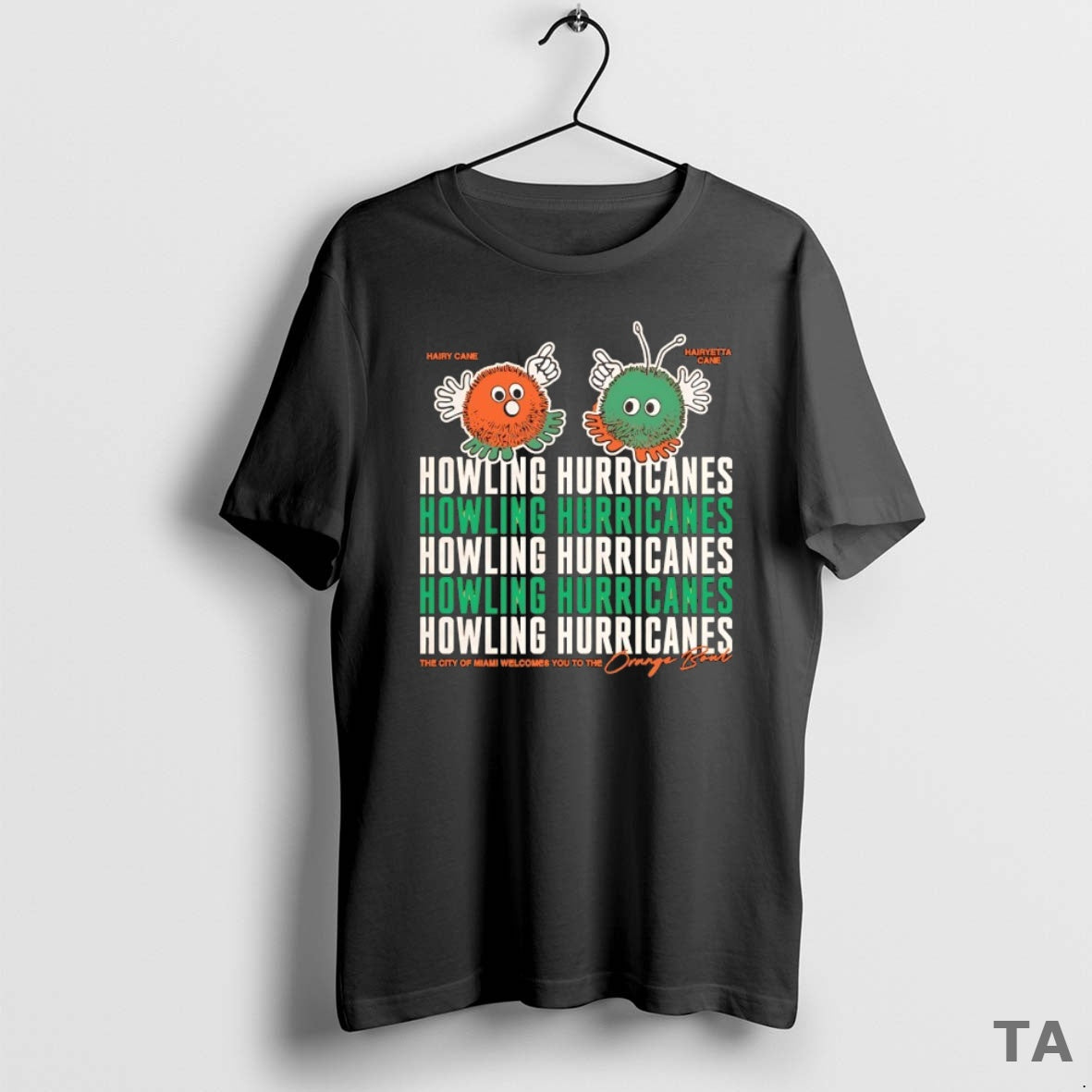 Top Miami Hurricanes Orange Hairy And Hairyetta Howling Hurricanes T Shirt Sweater