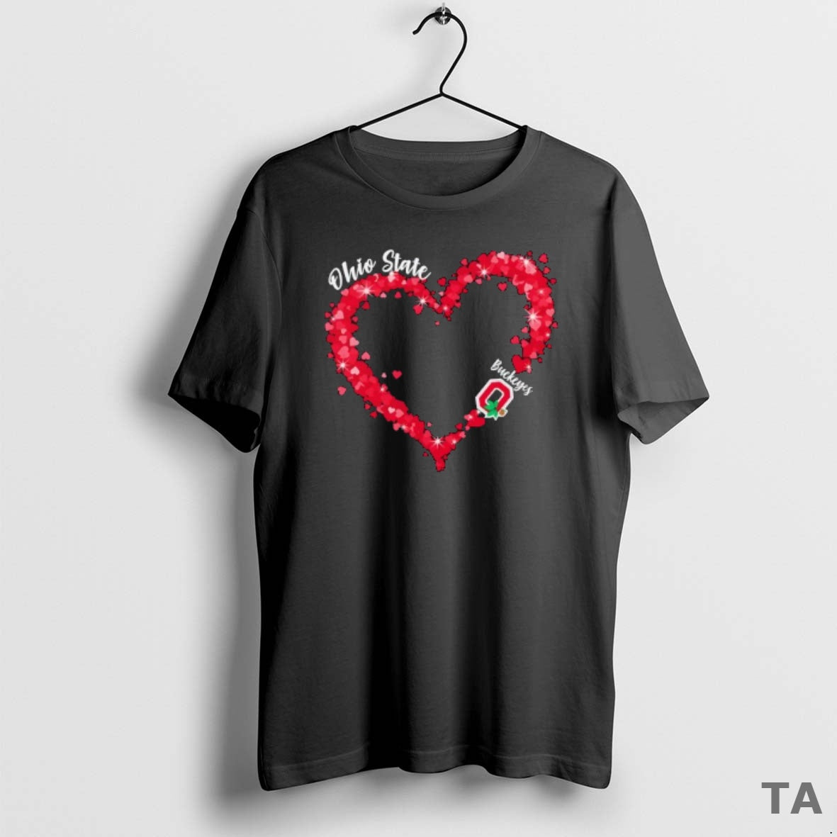 Top Ohio State Buckeyes Football Heart Shape Logo T Shirt Sweater