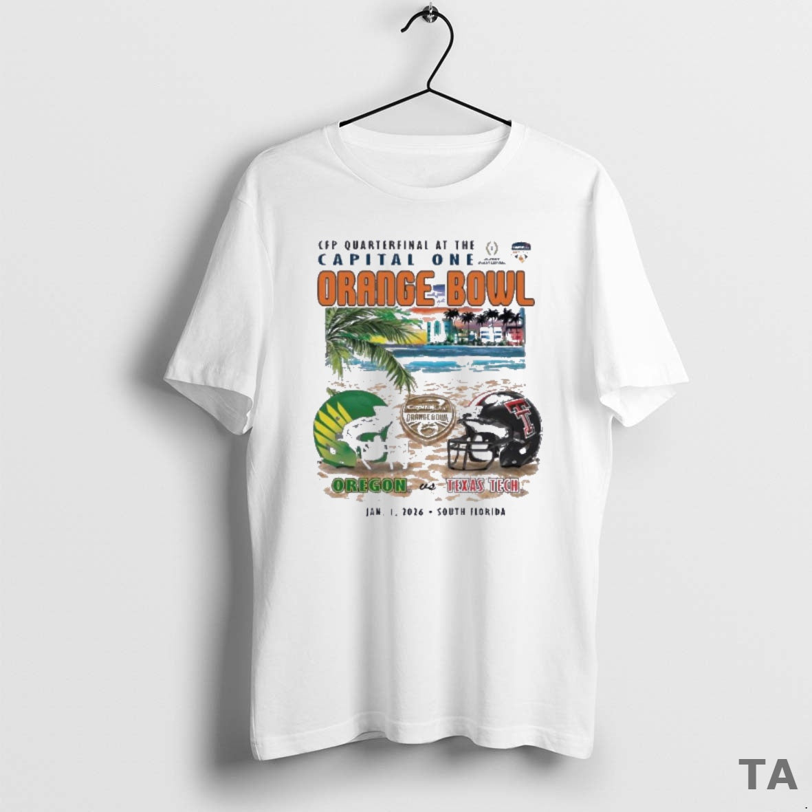 Top Oregon Vs Texas Tech 2026 Orange Bowl Sobe Showdown Beach T Shirt Sweater
