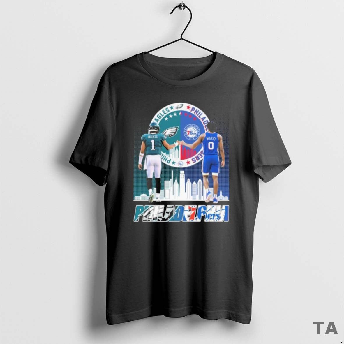 Top Philadelphia Sports Tyrese Maxey 76ers And Jalen Hurts Eagles T Shirt Sweater