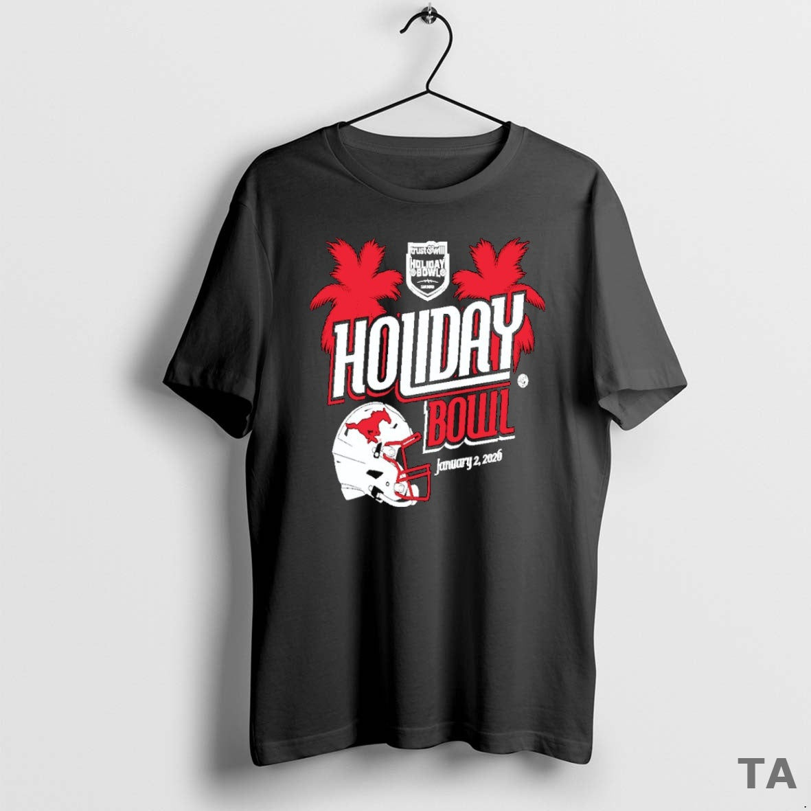 Top Smu Mustangs Trust Will Holiday Bowl 2026 Helmet T Shirt Sweater