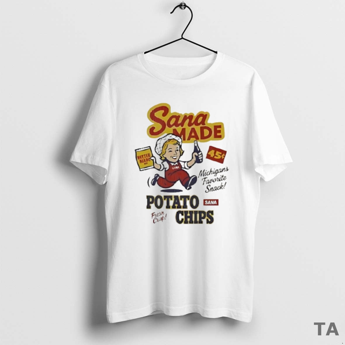Top Sana Made Potato Chips Better Made Michigans Favorite Snack Cartoon T Shirt Sweater