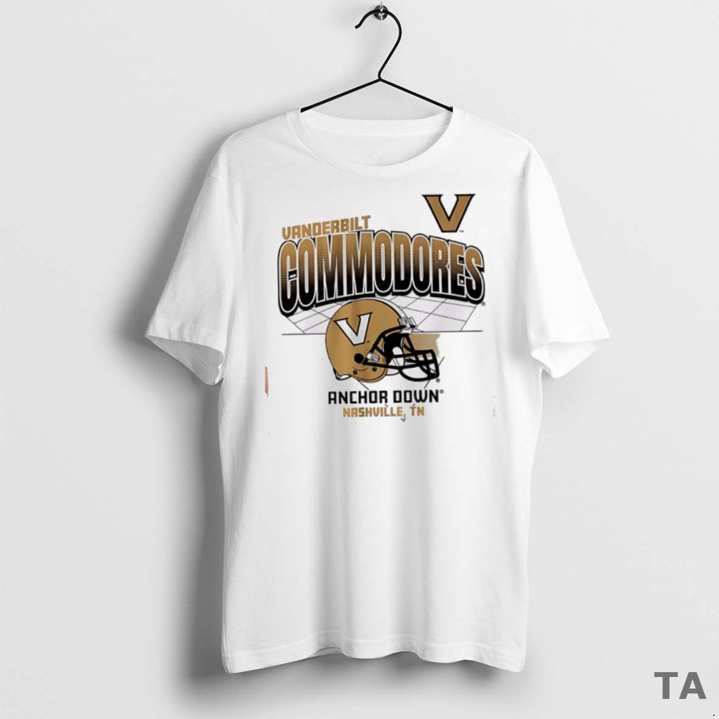 Top Vanderbilt Commodores Anchor Down Helmet Logo T Shirt Sweater