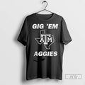 Trending Gig Em Aggies Wordmark Alternate Dark Mode 2 Sided Tee T Shirts