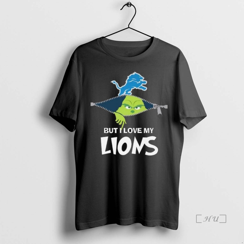 Trending The Grinch But I Love My Detroit Lions 2025 Long Sleve T Shirt Sweater