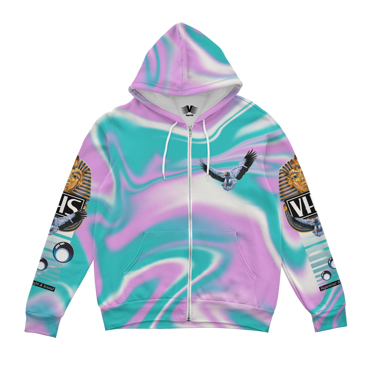 VHS Glyph Zip Up Hoodie