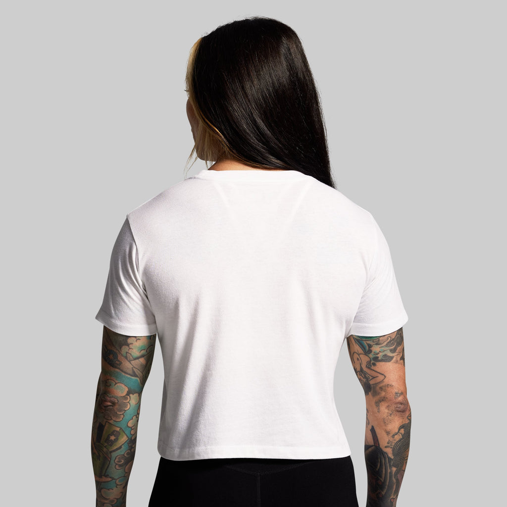 BP Flag Crop Tee (White/Speckle)