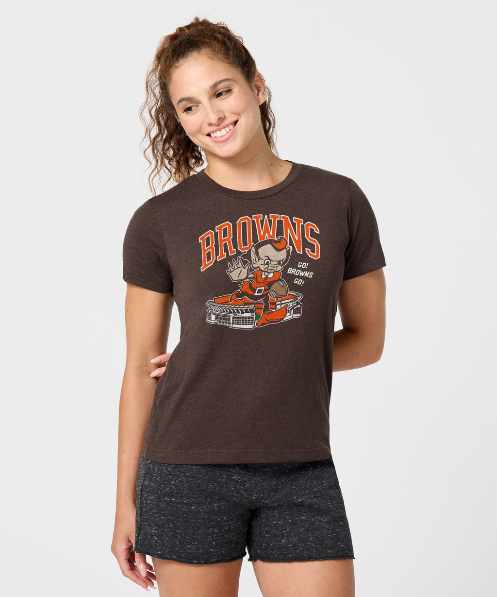 Women's Cleveland Browns Brownie Stiff Arm Stadium
