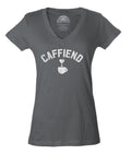 Women's Caffiend Vneck T-Shirt - Coffee Caffeine