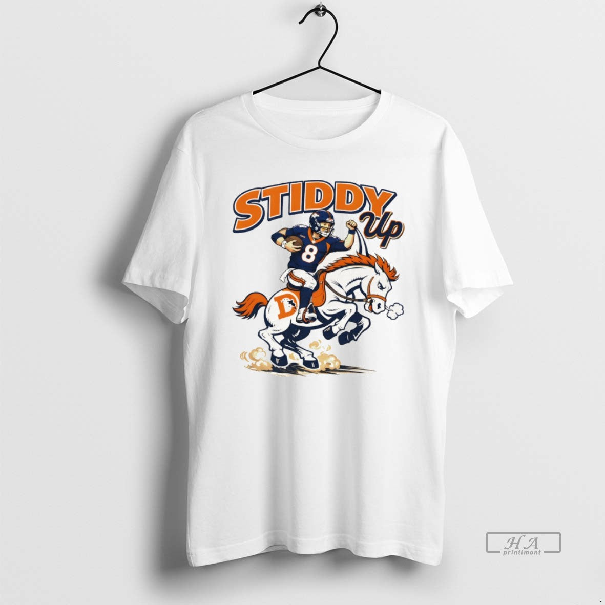 Official Jarrett Stidham Stiddy Up Denver Broncos Football Cartoon