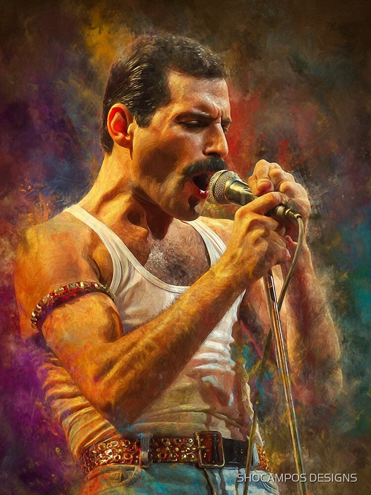 Legend on Stage – Freddie Mercury Portrait by SHOCAMPOS DESIGNS
