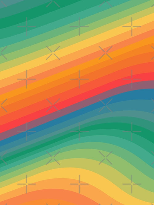 70s Retro Groovy Waves and Curves by K Design Store