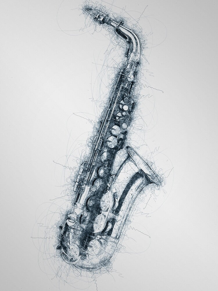 Scribble Pen Saxophone by MarkymarkF