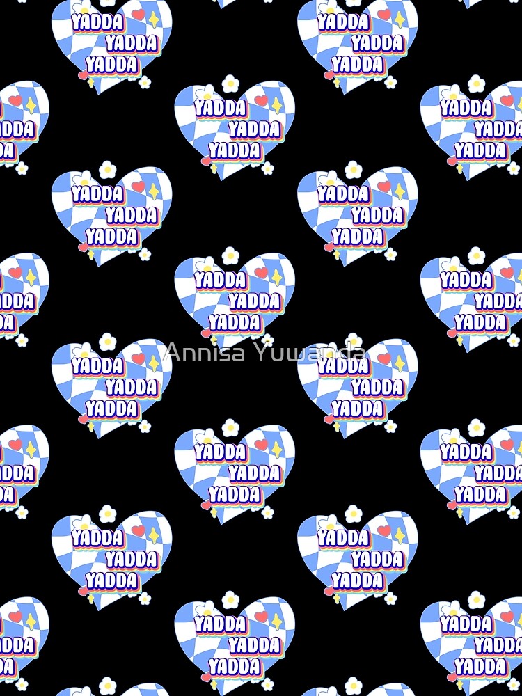 yadda yadda yadda Retro 90s Y2K Slang Quotes Twisted / Warp Checkered Box Pattern Heart by Annisa Yuwanda