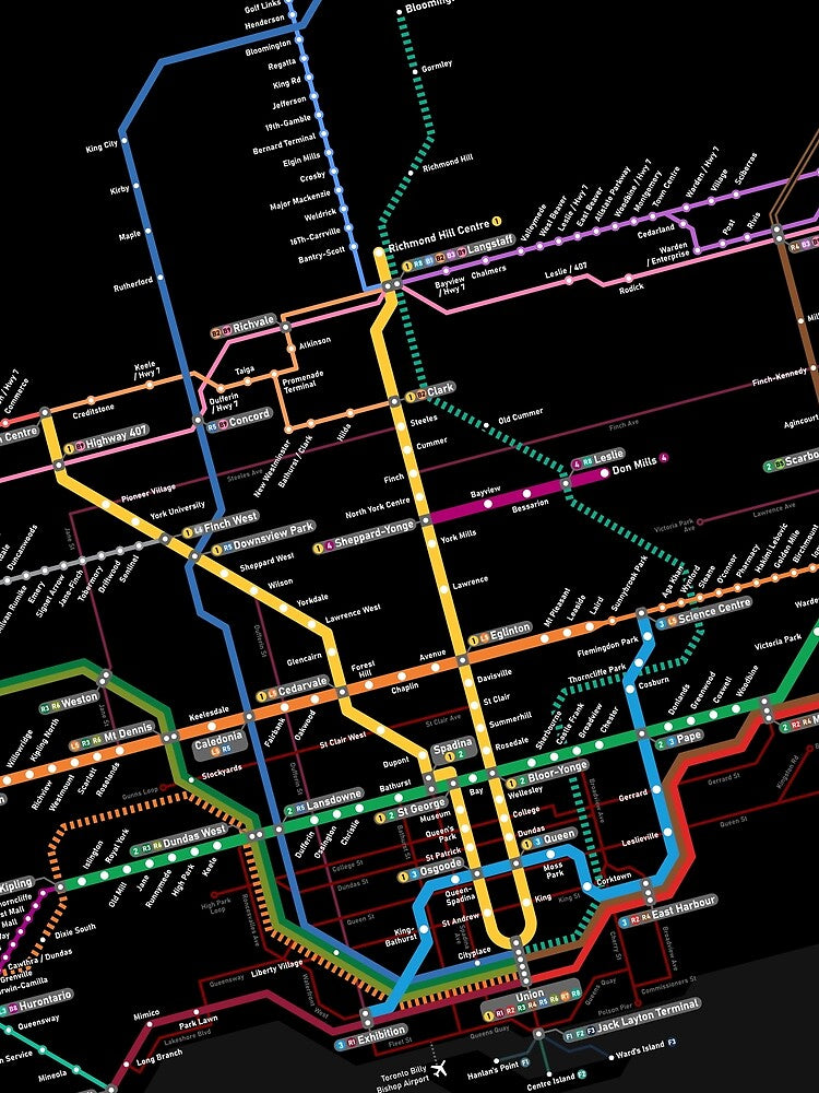 Toronto Rapid Transit 2030 Map (Rotated) by AugustStation