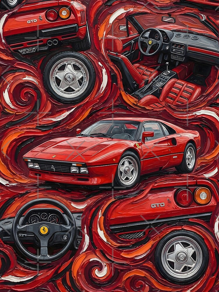 Italian GTO abstract art - italian super car by Artistic canvas store