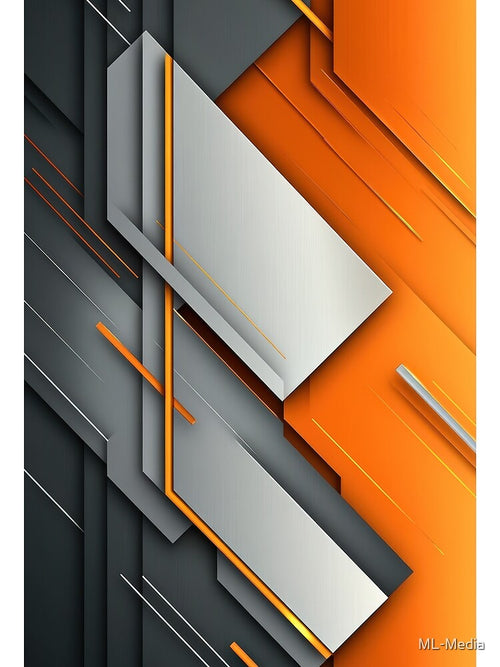 Abstract Geometric Background: Orange, Gray, and Black Intersecting Shapes. by ML-Media