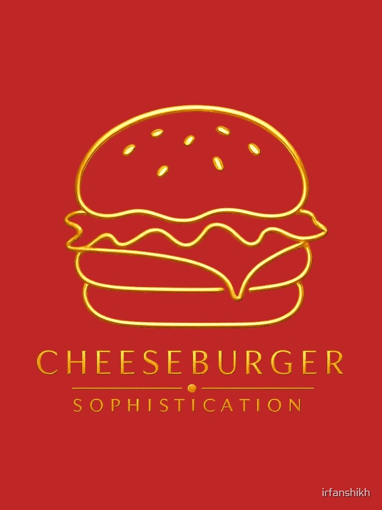 Cheeseburger Sophistication: Minimal Line Art Elegant Refined Burger Design by irfanshikh