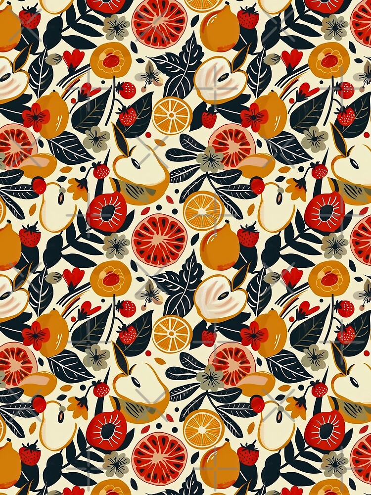 Vintage Bright Floral Painting Repeating Pattern by IncoherentFab
