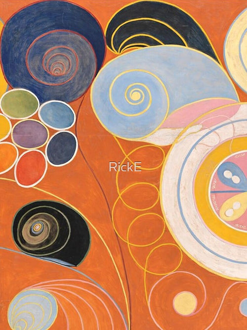 Abstract art by Hilma Af Klint - Abstract Spiral Art Modern Geometric Painting for Contemporary Art Lovers by RickE