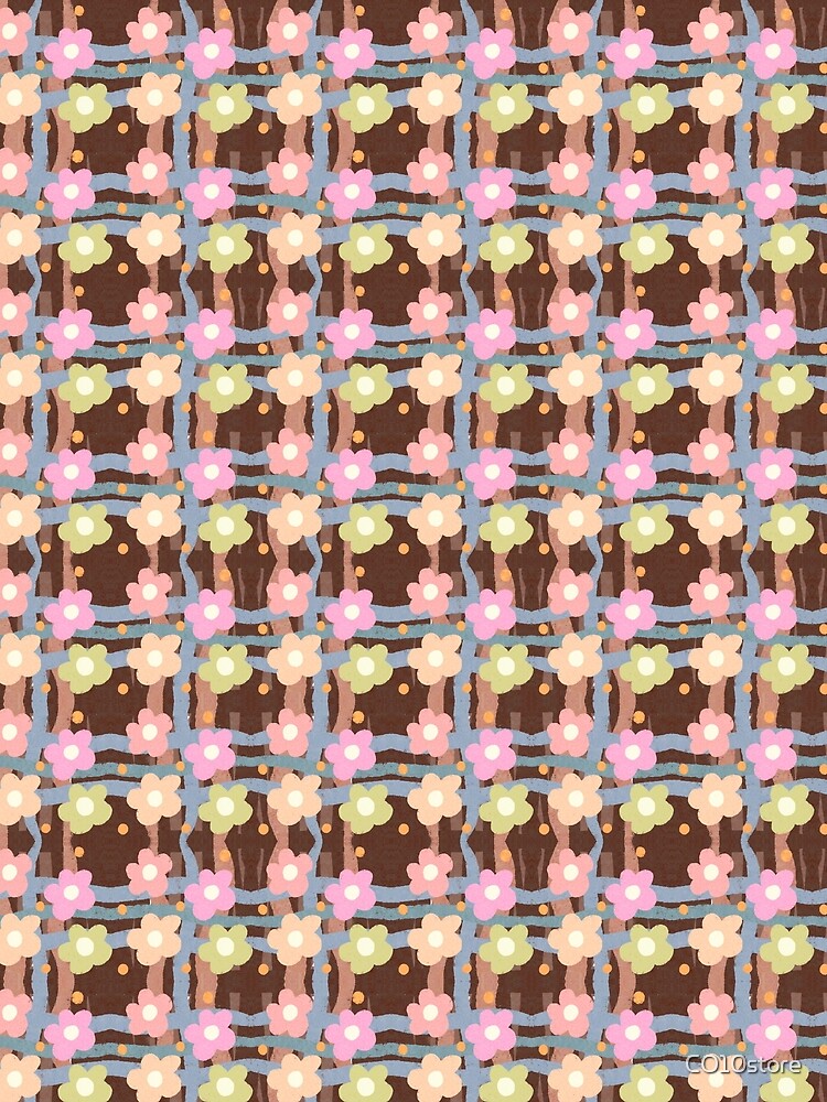 Retro Daisy Plaid Seamless Pattern by CO10store