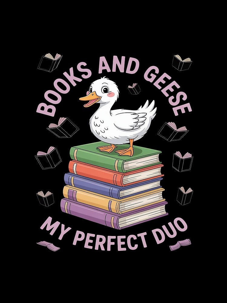 Book and Geese My Perfect Duo cute Goose for Book Lover by genkihikki