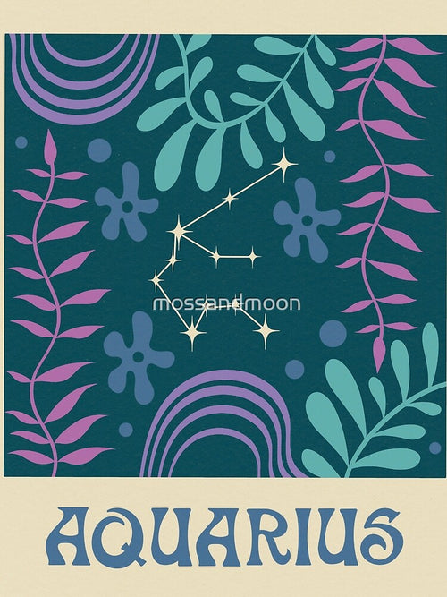 Abstract Aquarius Zodiac by mossandmoon