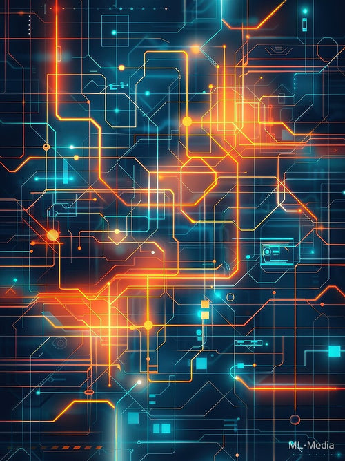 Abstract Neon Geometric Design by ML-Media