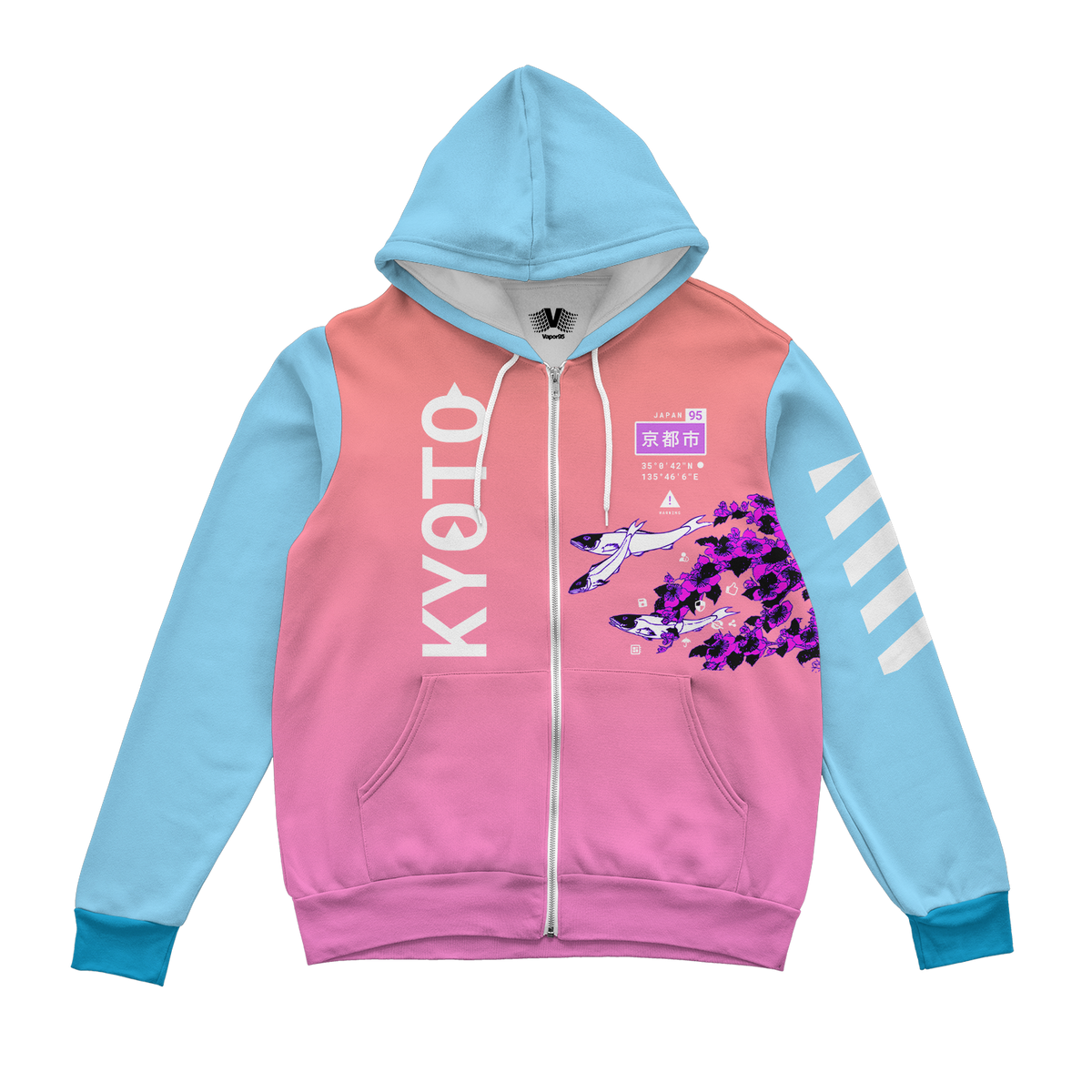 Kyoto Koi Zip Up Hoodie