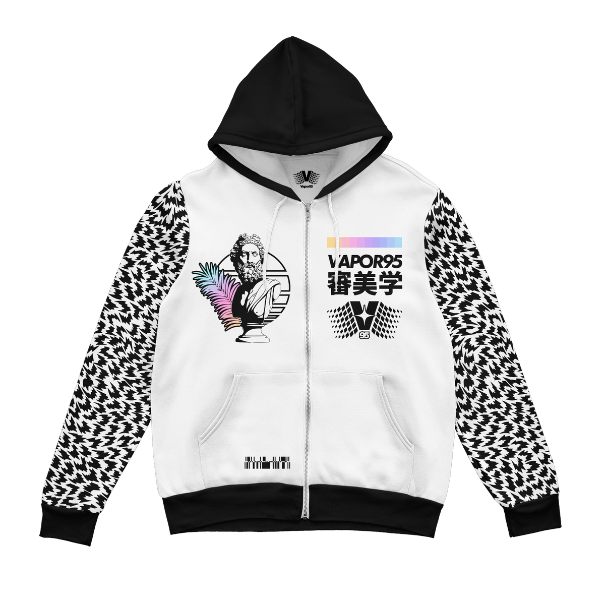 Natural Ruler Zip Up Hoodie