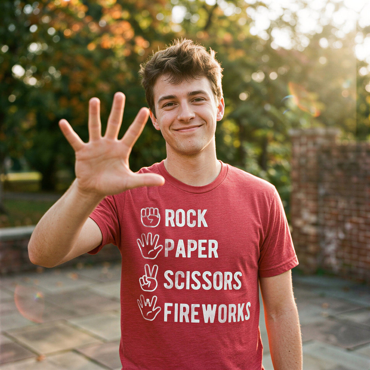 Rock Paper Scissors Fireworks Men's T Shirt