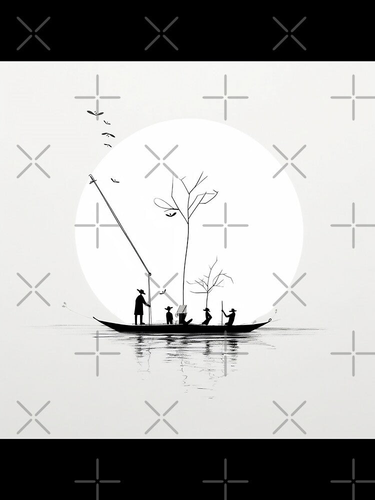 Minimalist abstract moon art design by Feluceo