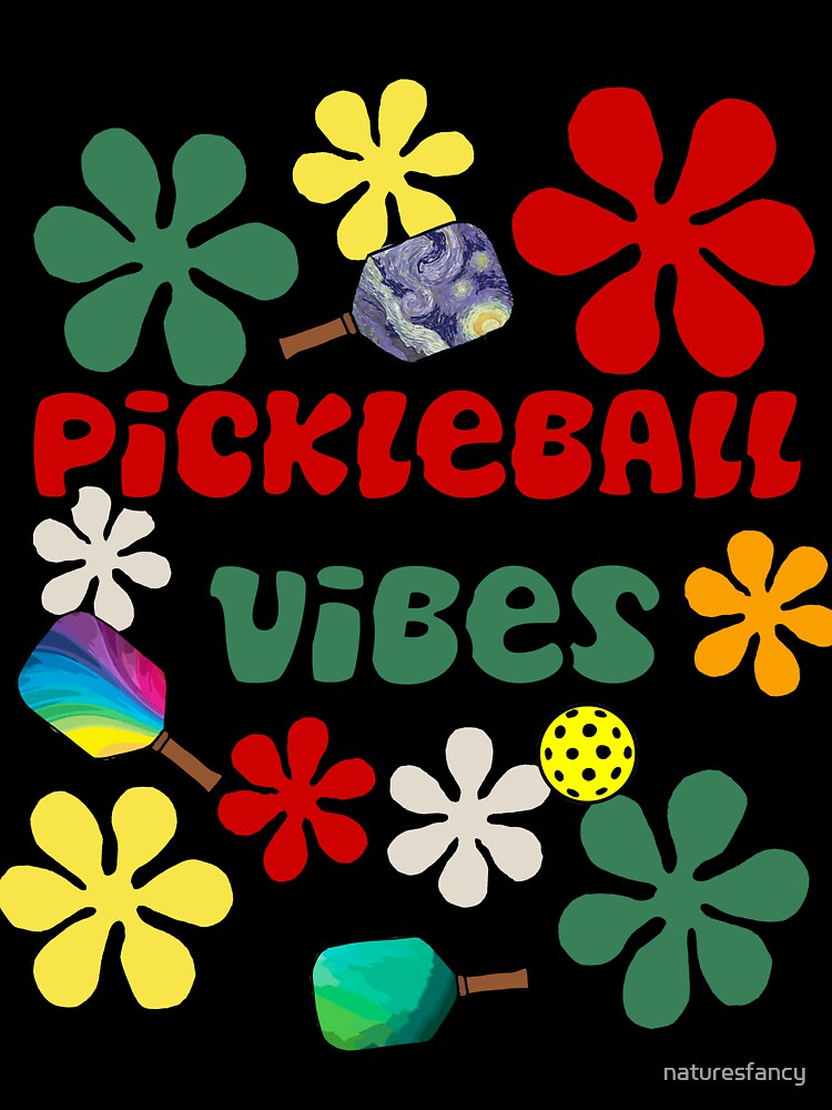 Cool Pickleball Vibes Sports Retro Art by Nature's Fancy