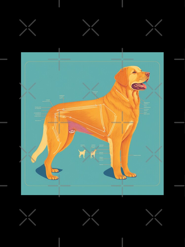 retro anatomy of a golden retriever poster by lysabird