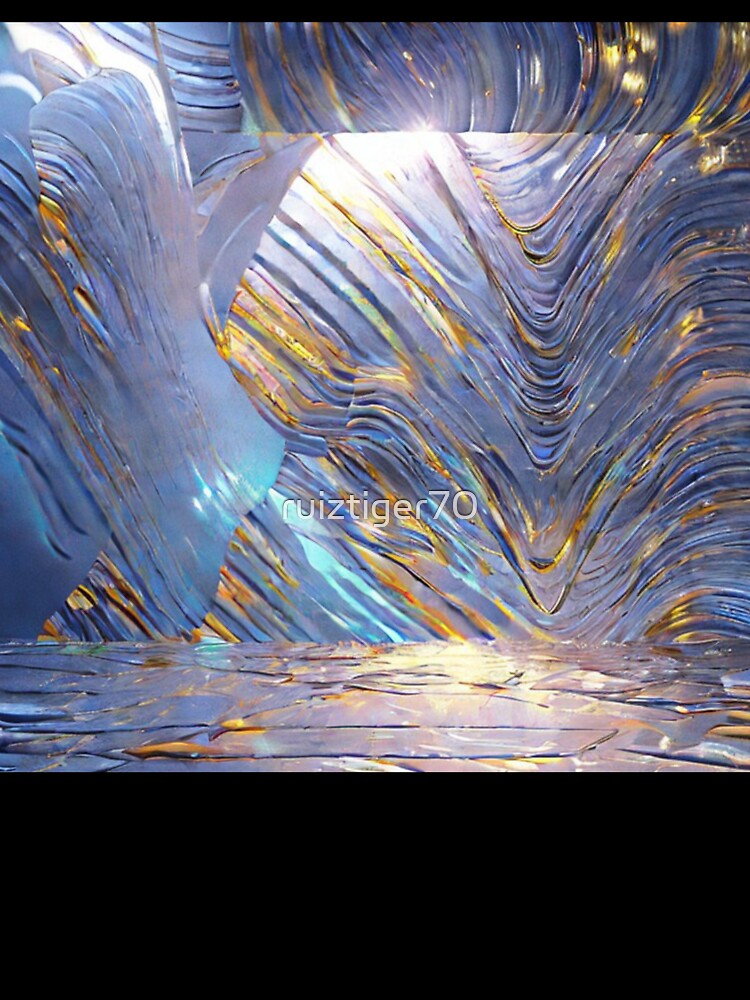 Futuristic shiny abstract design in blues, yellow magnesium by ruiztiger70