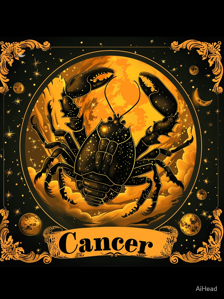 Vintage Style Cancer Zodiac Sign by AiHead