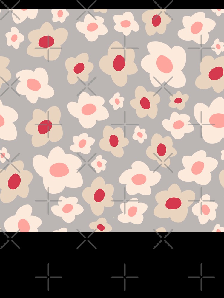 Retro Floral Surface Pattern Grey & Pink by scorpiolane