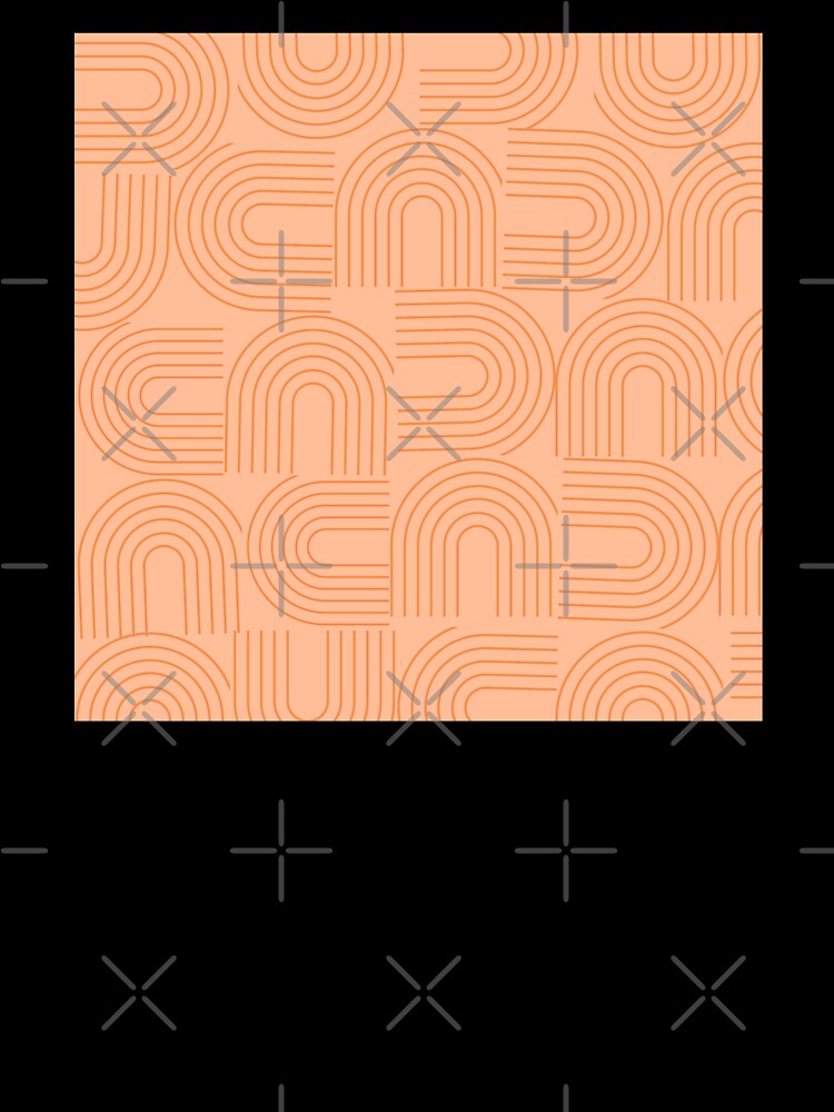 peach modern mid century retro geometric vintage arches by DesignYourWaystore