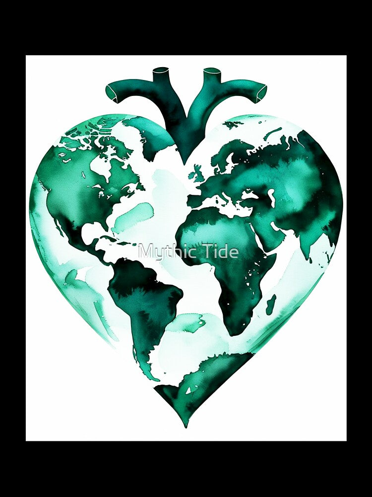 Earth as a Heart – Love for Our Planet Design by Mythic Tide