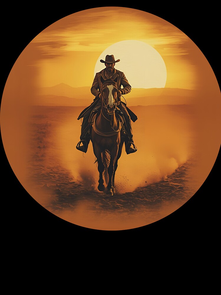 Cowboy Riding Into the Sunset by EsolinNova