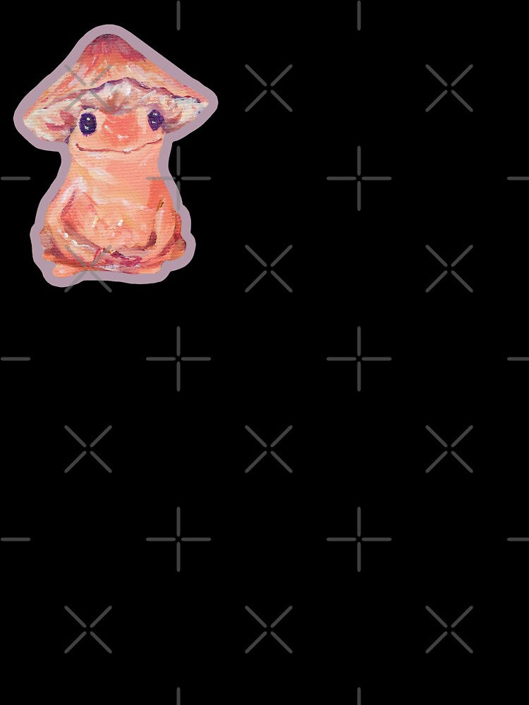Cottagecore Mushroom Frog Painting | Cute Pink Frog Art by JoyfulStarArt