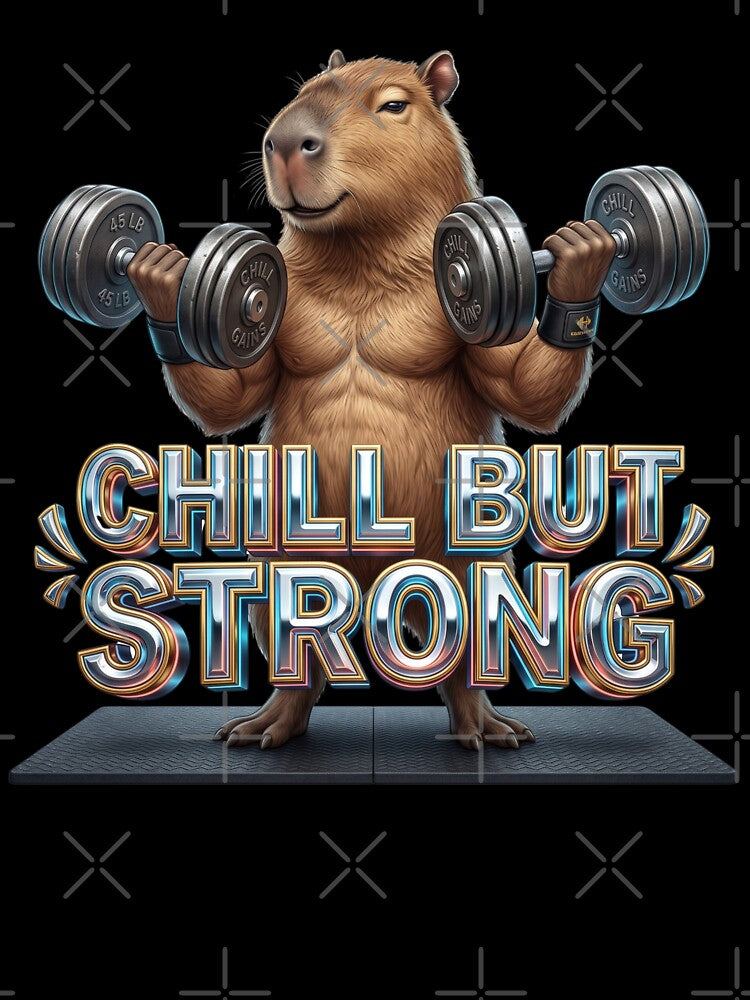 Chill But Strong Capybara Gym by pradeepvisuals