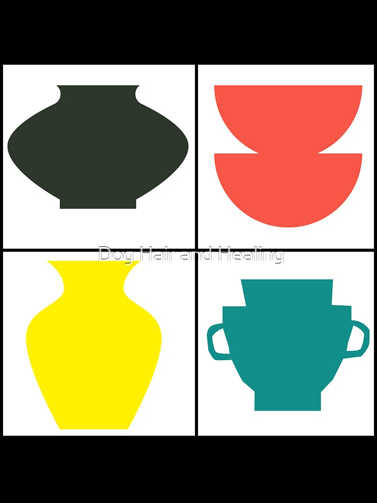 Colorful Pottery Inspired Squared Design by Dog Hair and Healing