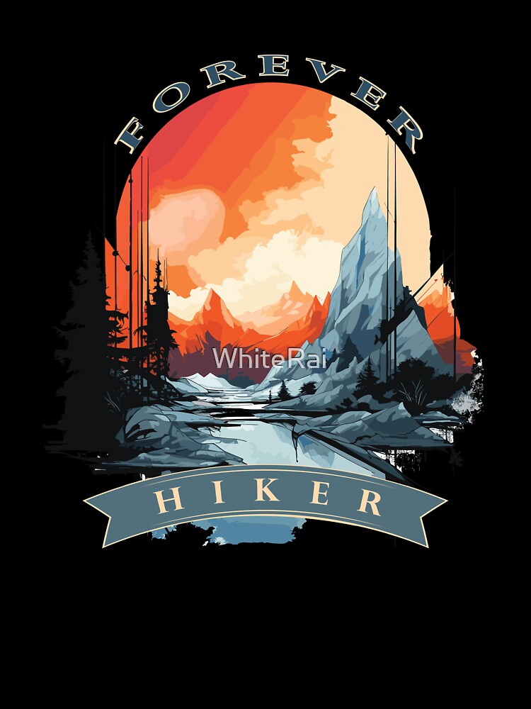 Forever Hiker — Minimalist Travel & Outdoors Design | Hiking Gift by WhiteRai
