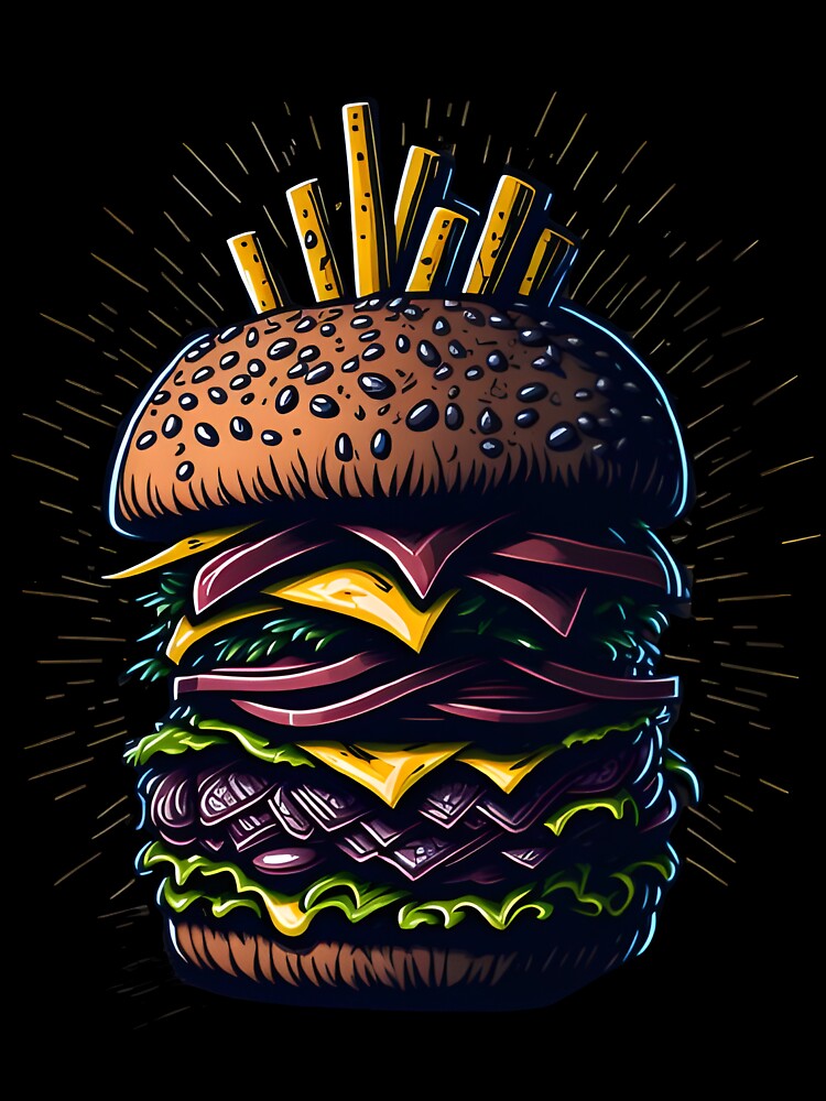 Cartoon Stoked Giant Burger by hassanjnoub